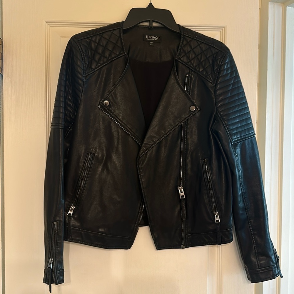 Top Shop Faux Leather Moto Jacket